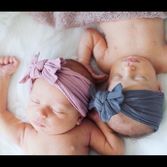 Brand New Set of 6 Cable Knit Nylon Bow Headbands - Picture 4 of 8